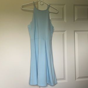 Light blue scallop style skater dress